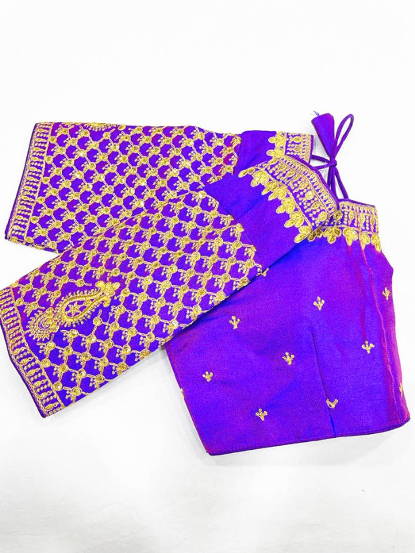 Phantom Silk Zari Embroidered Stitched Blouses